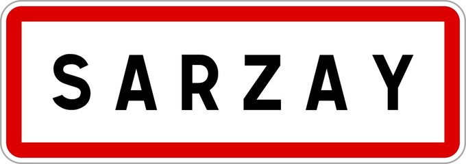 Panneau entrée ville agglomération Sarzay / Town entrance sign Sarzay