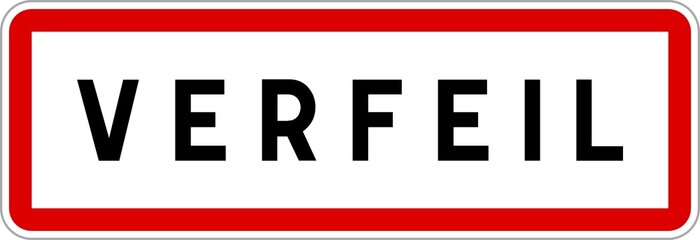 Panneau entrée ville agglomération Verfeil / Town entrance sign Verfeil