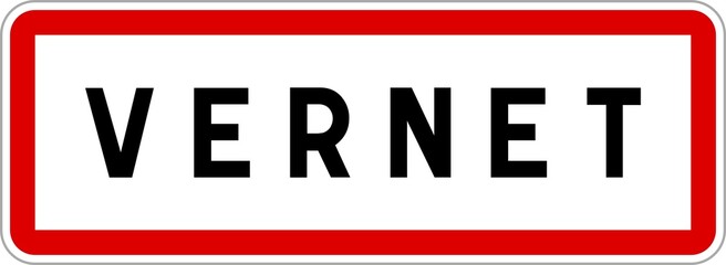 Panneau entrée ville agglomération Vernet / Town entrance sign Vernet