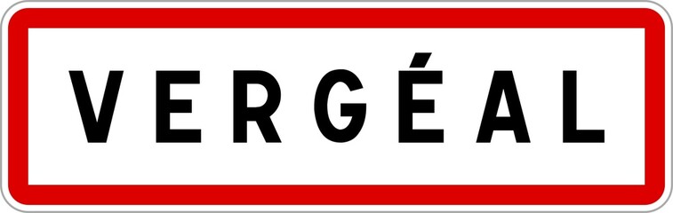 Panneau entrée ville agglomération Vergéal / Town entrance sign Vergéal