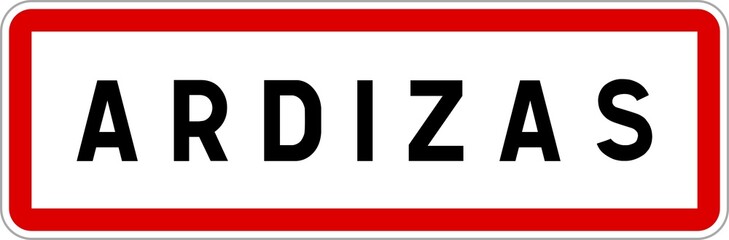 Panneau entrée ville agglomération Ardizas / Town entrance sign Ardizas