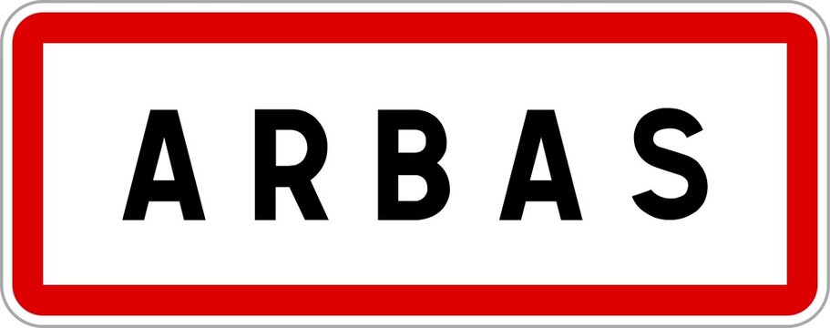 Panneau entr&eacute;e ville agglom&eacute;ration Arbas / Town entrance sign Arbas