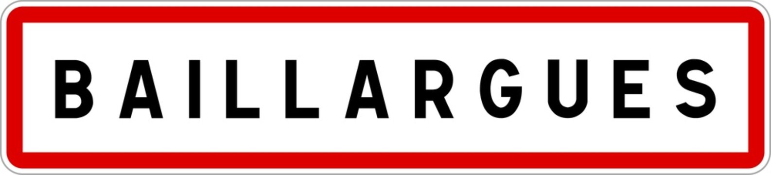 Panneau entrée ville agglomération Baillargues / Town entrance sign Baillargues