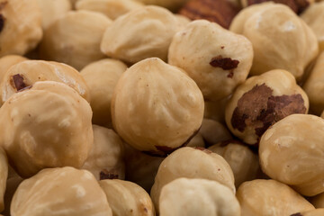 Hazel nuts close up