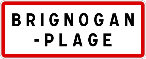 Panneau entrée ville agglomération Brignogan-Plage / Town entrance sign Brignogan-Plage