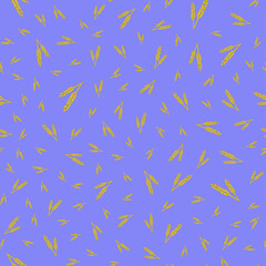 Fototapeta na wymiar Pattern with ears of wheat on a blue background