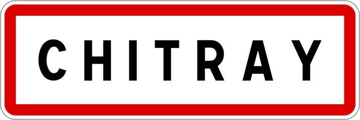 Panneau entrée ville agglomération Chitray / Town entrance sign Chitray