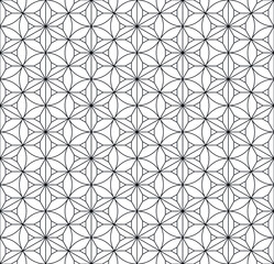 Seamless traditional Japanese ornament Kumiko.Black color lines.