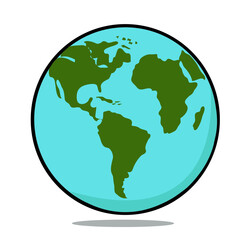 Fototapeta na wymiar Spherical earth isolated on a white background. Flat Earth Planet icon. Vector illustration.
