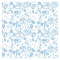 Seamless pattern of graffiti doodles. Repeating texture. 