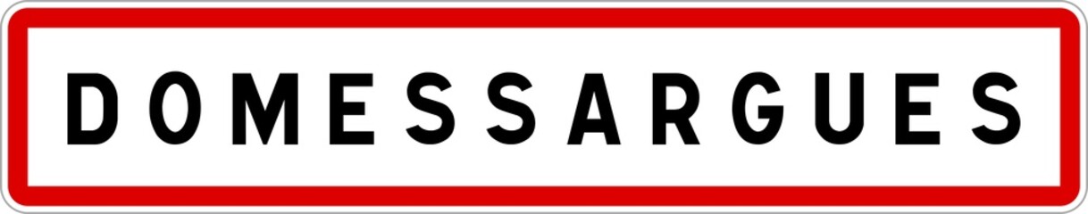 Panneau entrée ville agglomération Domessargues / Town entrance sign Domessargues