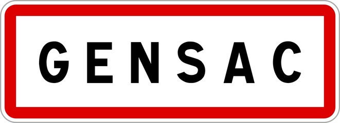Panneau entrée ville agglomération Gensac / Town entrance sign Gensac