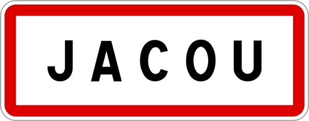 Panneau entrée ville agglomération Jacou / Town entrance sign Jacou