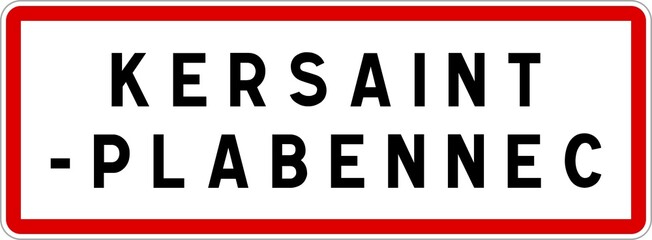 Panneau entrée ville agglomération Kersaint-Plabennec / Town entrance sign Kersaint-Plabennec