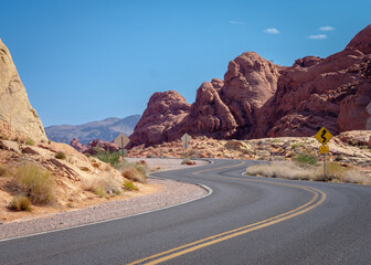 Curvy road in the desert