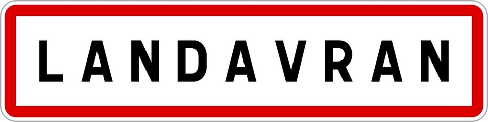 Panneau entrée ville agglomération Landavran / Town entrance sign Landavran