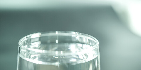 glass of water on the table