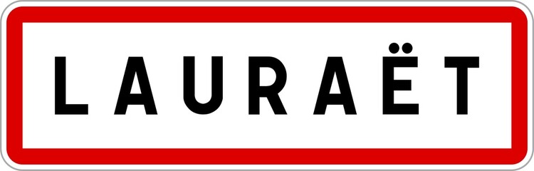 Panneau entrée ville agglomération Lauraët / Town entrance sign Lauraët