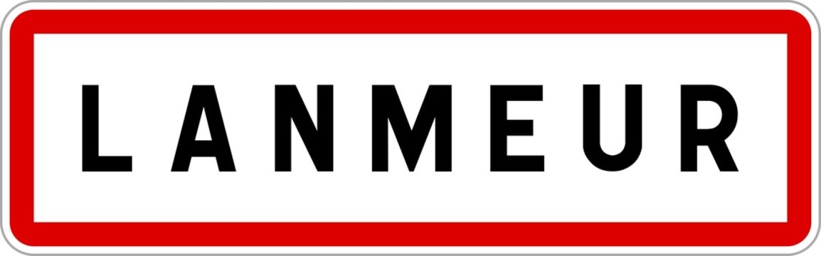 Panneau entrée ville agglomération Lanmeur / Town entrance sign Lanmeur