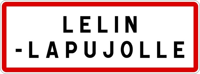 Panneau entrée ville agglomération Lelin-Lapujolle / Town entrance sign Lelin-Lapujolle