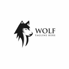 wild head wolf fierce face logo design inspiration