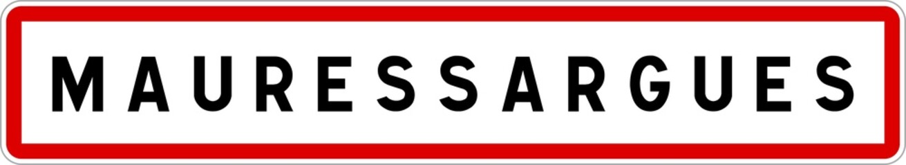Panneau entrée ville agglomération Mauressargues / Town entrance sign Mauressargues