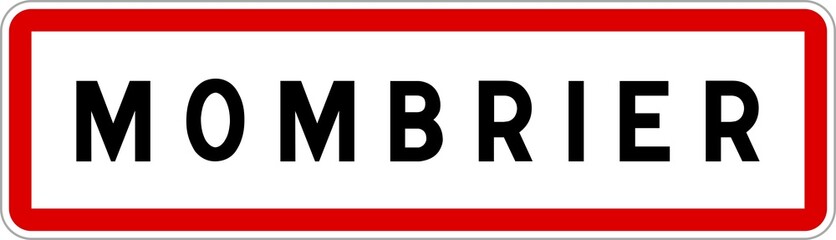 Panneau entrée ville agglomération Mombrier / Town entrance sign Mombrier