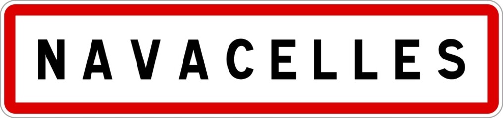 Panneau entrée ville agglomération Navacelles / Town entrance sign Navacelles
