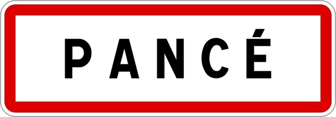 Panneau entrée ville agglomération Pancé / Town entrance sign Pancé
