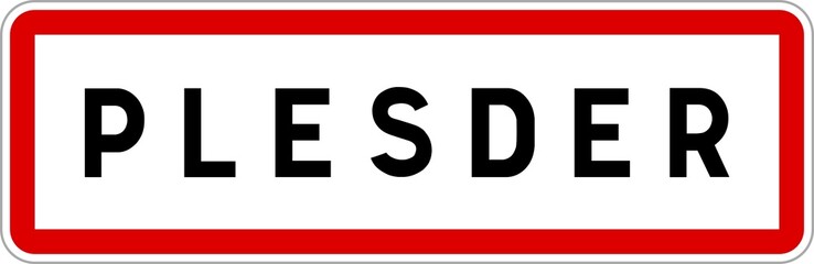 Panneau entrée ville agglomération Plesder / Town entrance sign Plesder