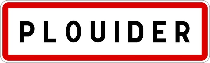 Panneau entrée ville agglomération Plouider / Town entrance sign Plouider