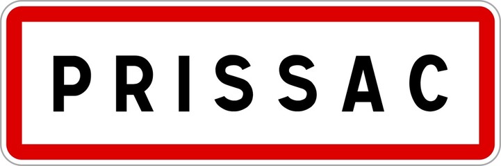 Panneau entrée ville agglomération Prissac / Town entrance sign Prissac