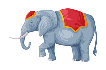 Elephant as Thailand Symbol and Famous Animal Vector Illustration