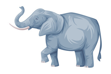 Elephant as Thailand Symbol and Famous Animal Vector Illustration