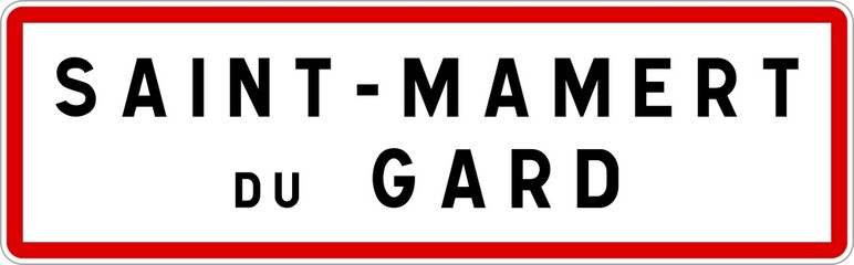 Panneau entrée ville agglomération Saint-Mamert-du-Gard / Town entrance sign Saint-Mamert-du-Gard