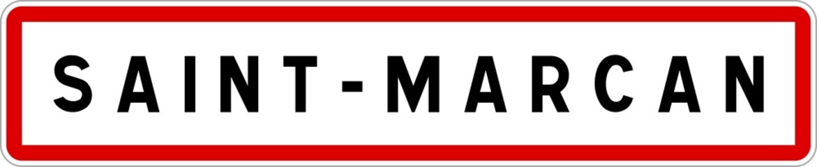Panneau entrée ville agglomération Saint-Marcan / Town entrance sign Saint-Marcan