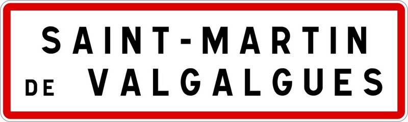 Panneau entrée ville agglomération Saint-Martin-de-Valgalgues / Town entrance sign Saint-Martin-de-Valgalgues