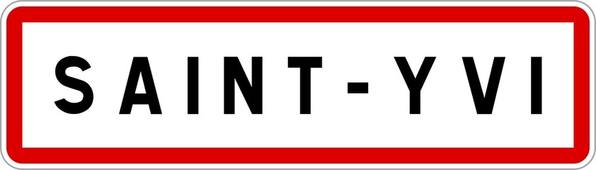 Panneau entrée ville agglomération Saint-Yvi / Town entrance sign Saint-Yvi