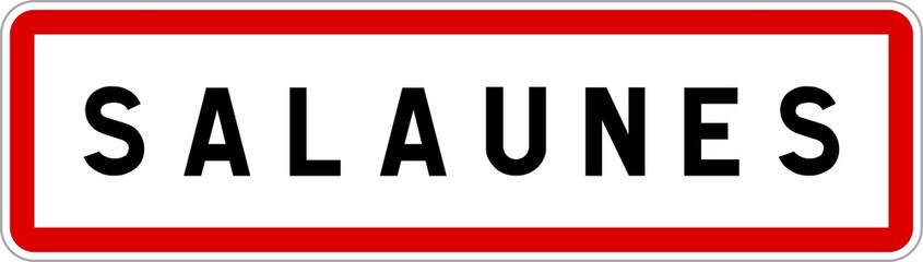 Panneau entrée ville agglomération Salaunes / Town entrance sign Salaunes