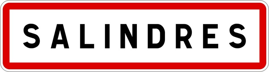 Panneau entrée ville agglomération Salindres / Town entrance sign Salindres