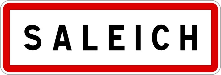 Panneau entrée ville agglomération Saleich / Town entrance sign Saleich