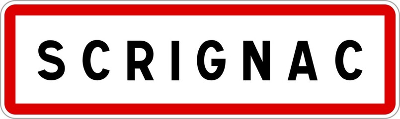 Panneau entrée ville agglomération Scrignac / Town entrance sign Scrignac