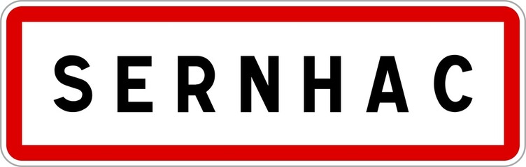 Panneau entrée ville agglomération Sernhac / Town entrance sign Sernhac