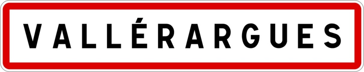 Panneau entr&eacute;e ville agglom&eacute;ration Vall&eacute;rargues / Town entrance sign Vall&eacute;rargues