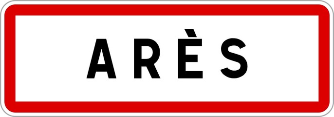 Panneau entrée ville agglomération Arès / Town entrance sign Arès