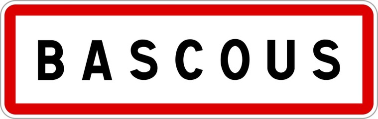 Panneau entrée ville agglomération Bascous / Town entrance sign Bascous