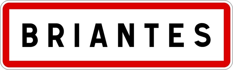 Panneau entrée ville agglomération Briantes / Town entrance sign Briantes
