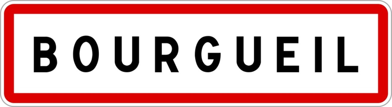 Panneau entr&eacute;e ville agglom&eacute;ration Bourgueil / Town entrance sign Bourgueil