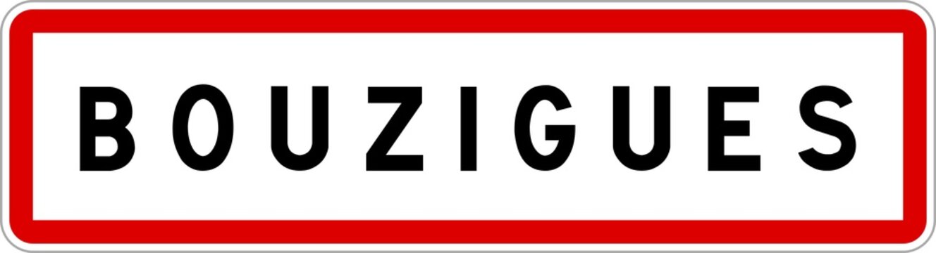 Panneau entrée ville agglomération Bouzigues / Town entrance sign Bouzigues