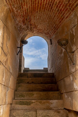 stone hallway in the Roman amphitheater of Merida that led gladiators out into the ring